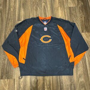 VTG Chicago Bears Windbreaker Jacket Men's Large Blue NFL On Field Reebok Y2K